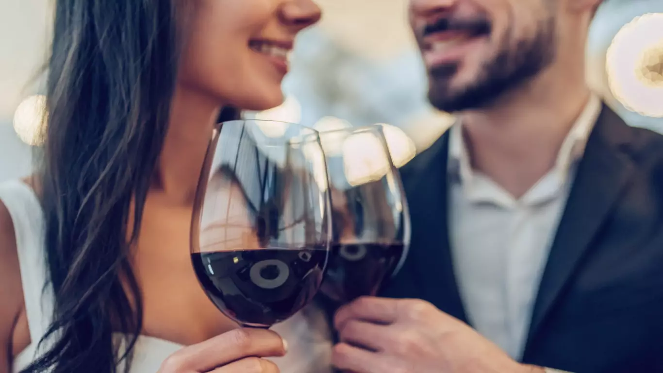 Romantic couple in restaurant
