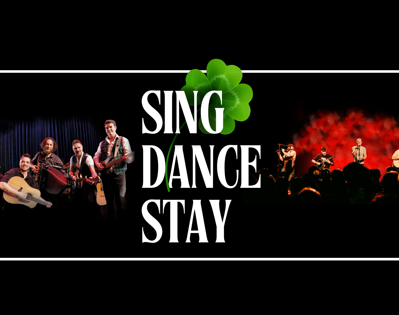 Live band performance with lively crowd, vibrant stage lights, and welcoming text for guests to enjoy entertainment at the hotel.